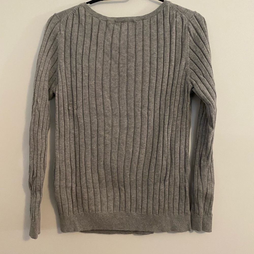 Gray Ribbed Women's Sweater